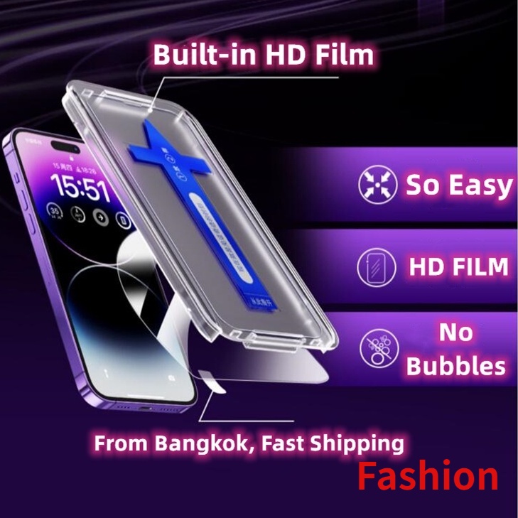จัดส่งทันที-ฟิล์มกันรอยไอโฟน-14-pro-max-hd-film-smart-protective-easy-film-เหมาะสำหรับ-11-12-12pm-13-13pm-14-14p-ใช้กับ-ไอโฟนxr-iphone11-ไอโฟน14promax-clear-glass