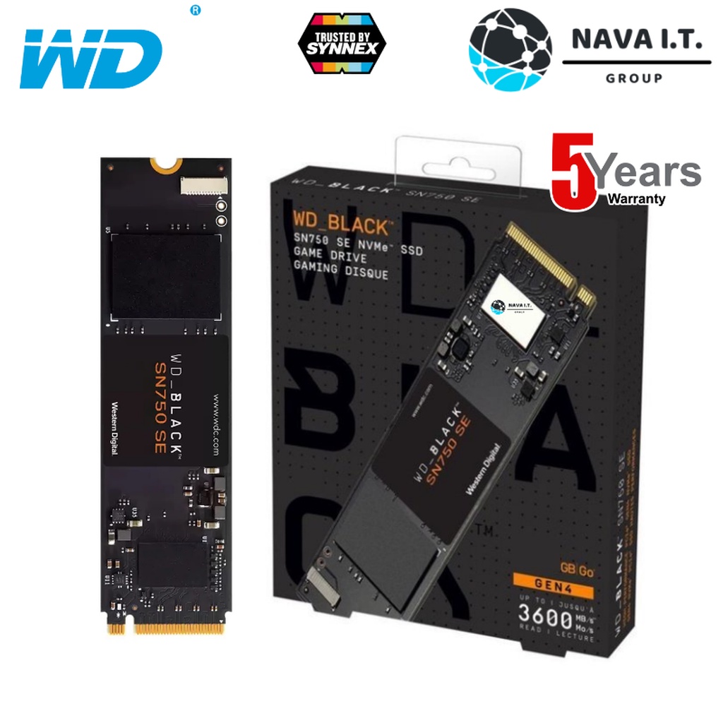 ภาพหน้าปกสินค้า️ส่งด่วนใน1ชม.ทักแชท ️ WD BLACK SN750SE 250GB 500GB 1TB 2TB M.2 2280 NVMe Gen4 Warranty 5Y SYNNEX จากร้าน nava.it บน Shopee
