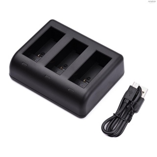 Action Camera Battery Charger 3-slot Fast Charging with Micro USB &amp; Type-C Input Replacement for   9 10 Batteries