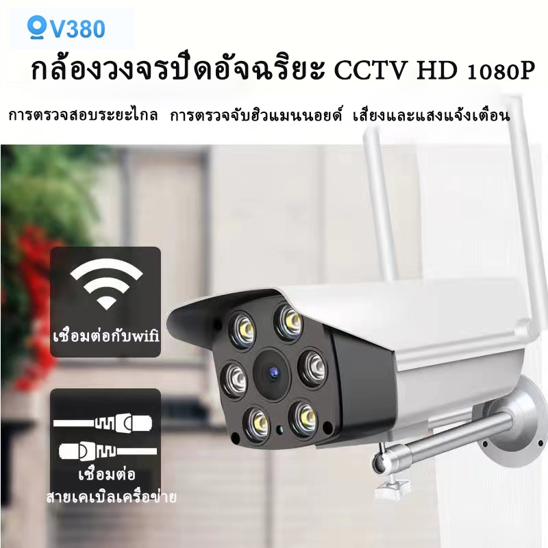 ภาพหน้าปกสินค้ากล้องวงจรปิดอัจฉริยะ CCTV HD1080P กล้องวงจรปิดกันน้ำ การมองเห็นกลางคืนแบบสี HD เต็มรูปแบบ กล้องวงจรปิด มีของพร้อมส่ง COD จากร้าน mqja04uky_ บน Shopee