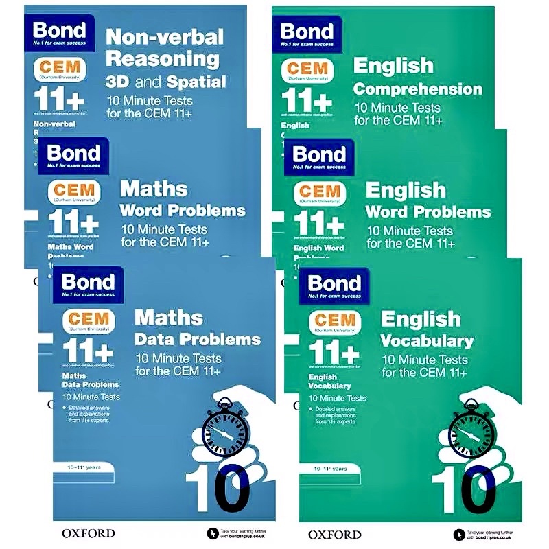 Bond 11+: 10 Minute Tests for the CEM 11+, 10-11 Years | Shopee Thailand