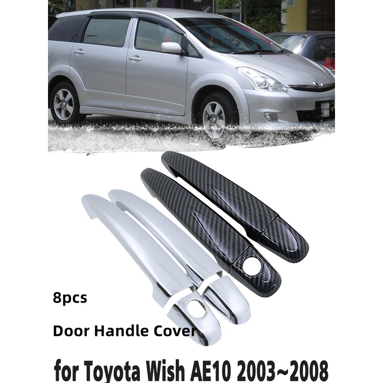 ฝาครอบมือจับประตูรถยนต์-คาร์บอนไฟเบอร์-สําหรับ-toyota-wish-ae10-mk1-2003-2008