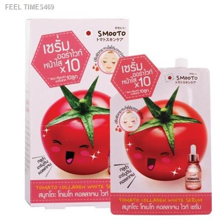 ส่งไวจากไทย-กล่องx6ซอง-smooto-tomato-collagen-white-serum-เซรั่มคูณ10-10กรัม