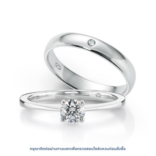 เซตแหวนเพชร Young Signature 1 Solitaire &amp; Young Diamond Rounded Band Bundle Set (RC801-RM802)