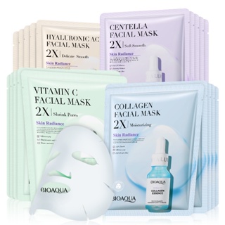 20pcs BIOAQUA Centella Collagen Face Mask Moisturizing Refreshing Sheet Masks Hyaluronic Acid Facial Mask Skin Care Prod