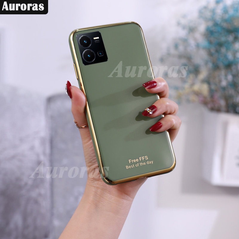 เคสโทรศัพท์มือถือ-แบบนิ่ม-ขอบทอง-สําหรับ-vivo-v25-pro-v25e-v23-v23e-v23-v23e-v25e-v25-pro