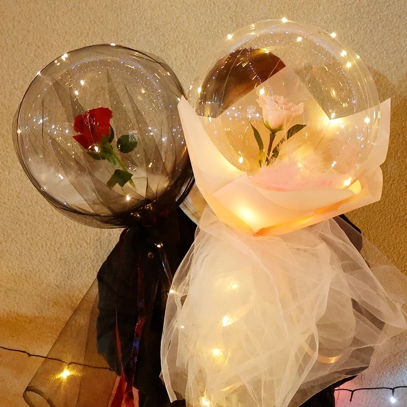 ลูกโป่ง-มีไฟ-led-พร้อมดอกกุหลาบ-ลูกบอลใส-เรืองแสง-diy-ช่อดอกกุหลาบ-สําหรับตกแต่งวันวาเลนไทน์-วันเกิด