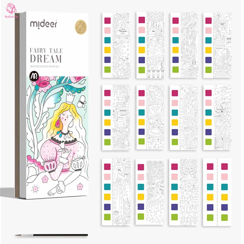 ชุดสมุดระบายสีน้ํา-ทนทาน-ใช้ซ้ําได้-6-สี-22-แผ่น-สําหรับเด็ก