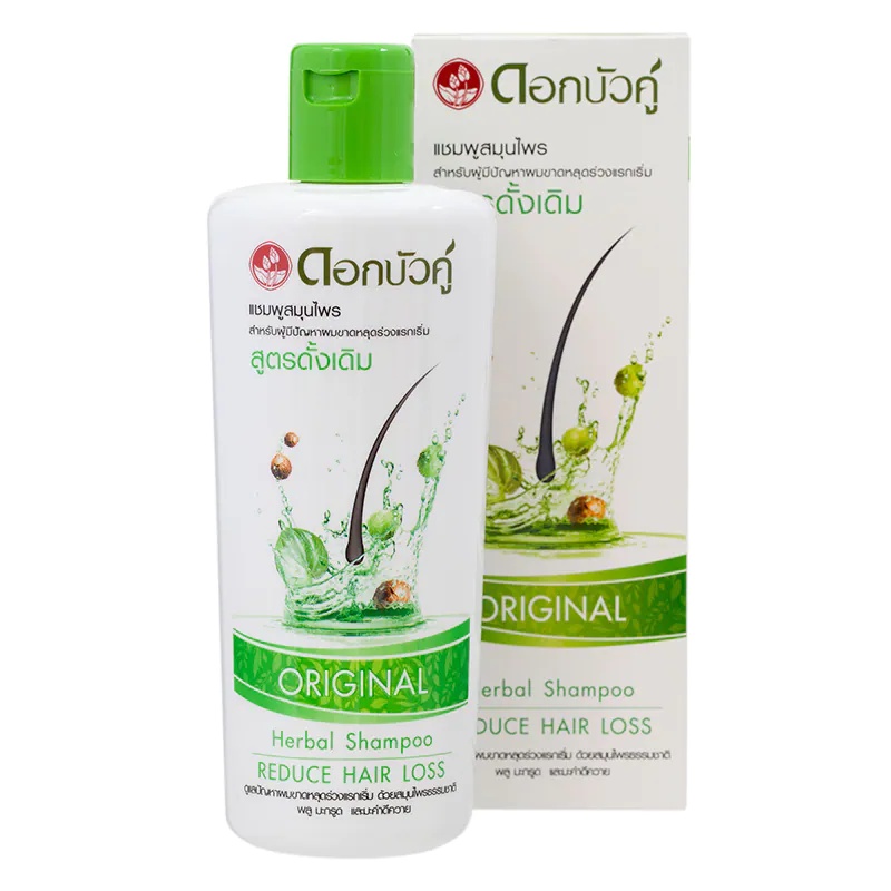 แชมพูสมุนไพรดอกบัวคู่สูตรดั้งเดิม-dokbuaku-original-herbal-shampoo-300มล