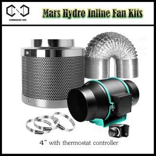 [ส่งฟรี] Mars hydro Inline Fan with Thermostat Controller พัดลมดูดอากาศ พัดลมระบายอากาศ Inline Fan ขนาด 4 / 6 นิ้ว