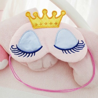 10Pcs Lovely Pink/Blue Crown Sleeping Mask Crown Eyeshade Eye Cover Travel Cartoon Long Eyelashes Blindfold Gift For Wom