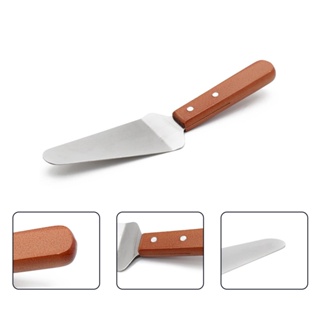 【AG】Wooden Handle Stainless Steel Cake Pizza Cheese Shovel Scoop Kitchen Baking Tool