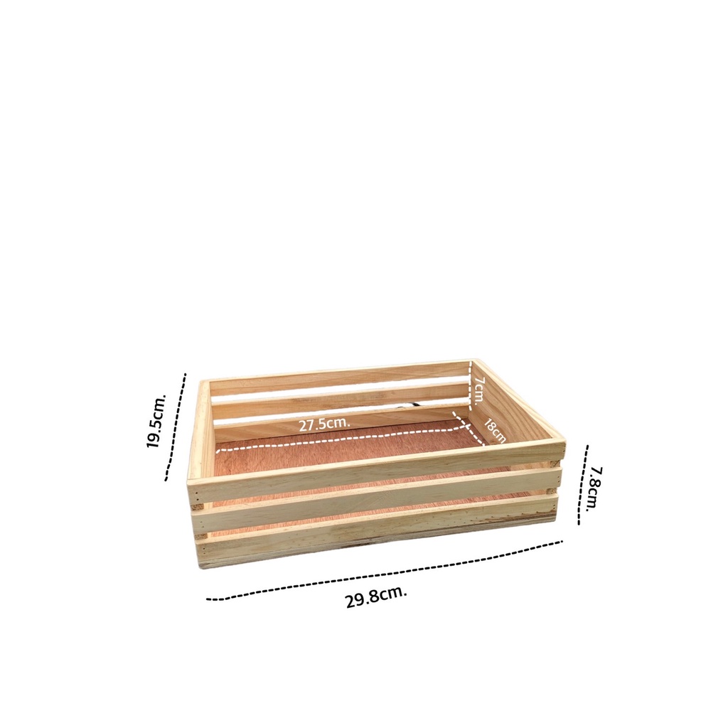 กระเช้าผลไม้ขนาด30x19-5cm-กล่องไม้ทำกระเช้า-กล่องไม้ระแนง