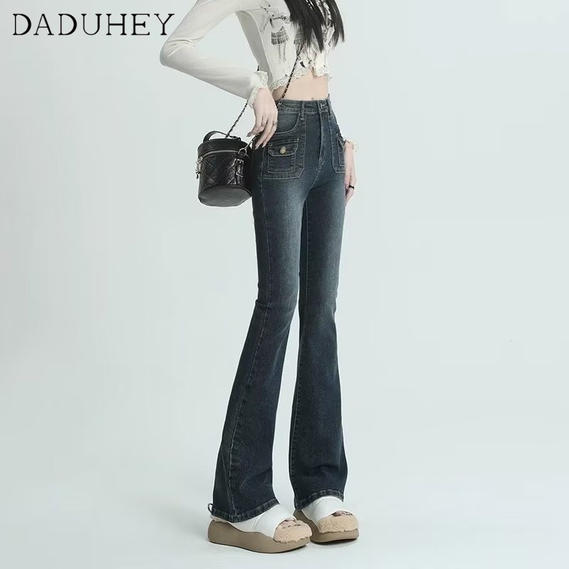 daduhey-womens-american-style-high-waist-retro-slimming-jeans-slim-fit-niche-bootcut-pants
