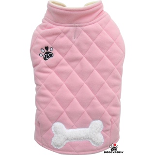 Bigdog  - Pet clothes -Doggydolly  เสื้อผ้าหมาใหญ่  ชุดแฟชั่นหมา กันหนาว ชุดโค้ท สีชมพู แขนกุด ขนาดไซส์ 11-45 BD-W345