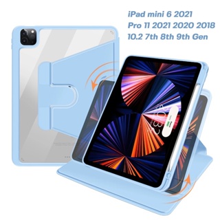 case for iPad 2022 gen10 10.9 เคสสำหรับไอแพด Air4/Air5 10.9 Pro11 gen7/gen8/gen9 10.2 Air3 10.5 360°หมุนตั้ง/นอนได้