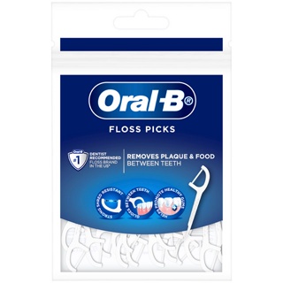 ใหม่! Oral-B ออรัลบี ไหมขัดฟันแบบด้ามจับ แพ็ค 30 ชิ้น Floss Picks 30ct