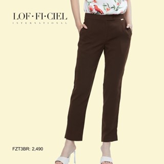 LOFFICIEL Pants กางเกงทำงาน BUSINESS PANTS สีน้ำตาล ขาเดฟ (FZT3BR)