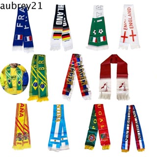 Aubrey1 2022 ผ้าพันคอ ลายธงชาติฟุตบอลโลก บราซิล แข่งขันได้ พร้อมพู่ สําหรับงานเลี้ยงฟุตบอล เกมฟุตบอล