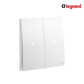 Legrand สวิตช์สองทาง 2ช่อง สีขาว มีไฟ LED 2G 2W 16AX Illuminated Switch |Mallia Senses |Matt White| 281013MW |BTiSmart