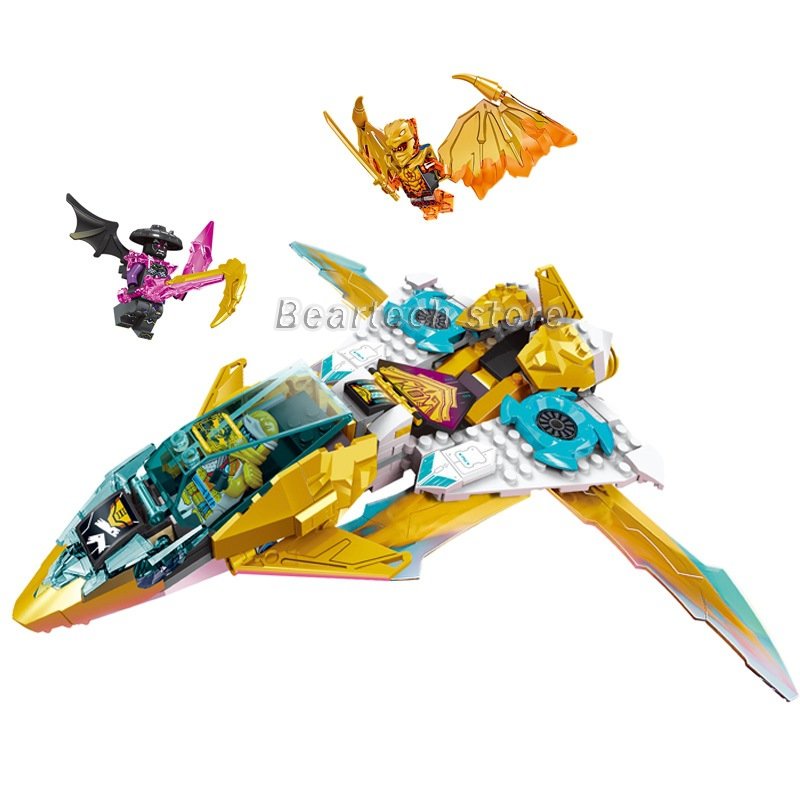 71770-บล็อคตัวต่อนินจา-golden-dragon-jet-ชุดนินจา-ของเล่นสําหรับเด็กผู้ชาย