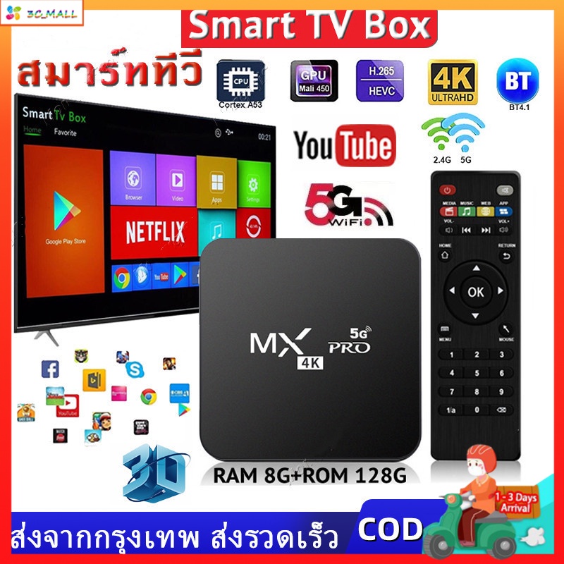 ภาพหน้าปกสินค้าใหม่สุด MXQ PRO Android 10 4K/HD ดิจิตอลTV BOX กล่อ กล่องแอนดรอยbox รองรับ RAM8G+ROM 128GB Wifi ดูบน Disney hotstar YouT จากร้าน 3c_mall บน Shopee