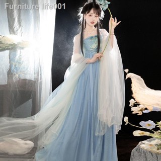 เตรียมการจัดส่ง◐№▬Yixi Shengge Original [ฤดูร้อนไม่ได้อยู่ที่นี่] Hanfu หญิง Tang-made hezi กระโปรงเสื้อเชิ้ตแขนยาวนางฟ้