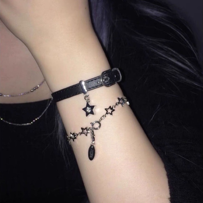 สร้อยข้อมือโซ่-จี้รูปดาว-เข็มขัดบูม-สไตล์บูม-ปรับได้