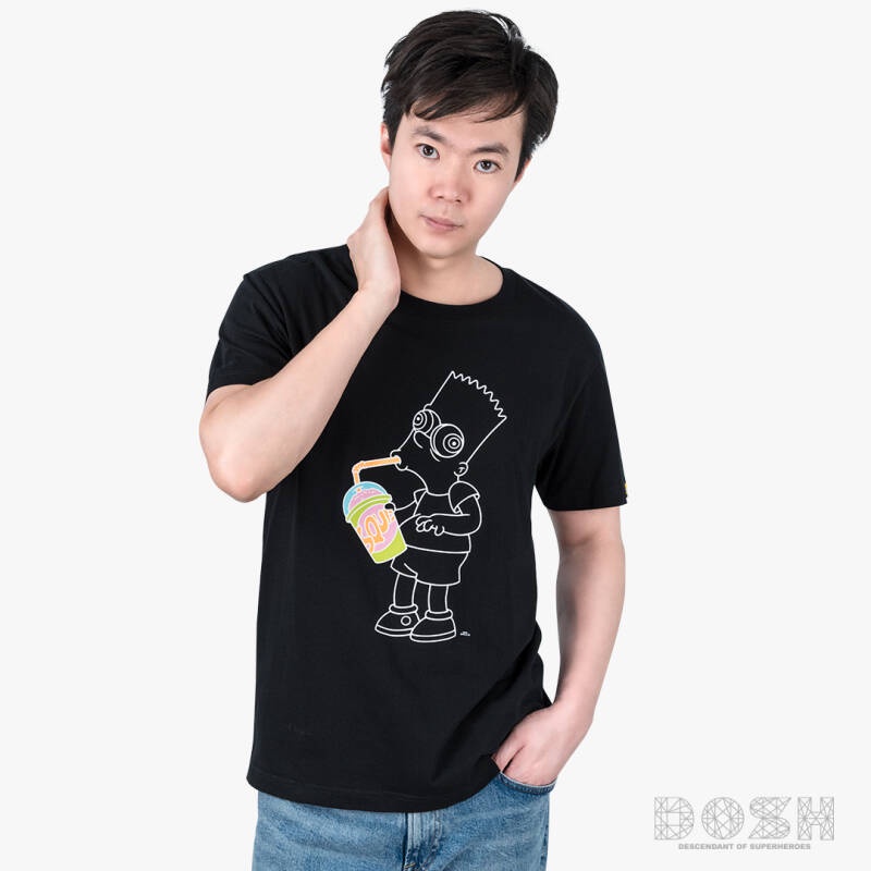 ใหม่-dosh-men-amp-apos-s-t-shirtsเสื้อยืด-คอกลม-แขนสั้น-ผู้ชาย-สีดำ-ลิขสิทธิ์the-simpsons-รุ่นdsimt5052-bl