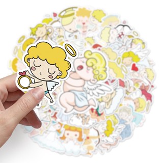 พร้อมส่ง！angel Cupid นางฟ้า cute sticker สติกเกอร์กันน้ำรูปแบบที่แตกต่างกัน 50ชิ้น