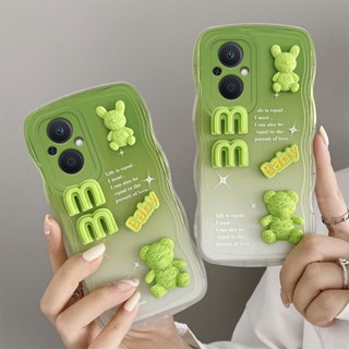 เคส oppo reno 7z 5g เคสโทรศัพท์มือถือ ลายคลื่น สามมิติ ไล่โทนสี พร้อมตุ๊กตา สําหรับ oppo reno 7z reno 8z 5g