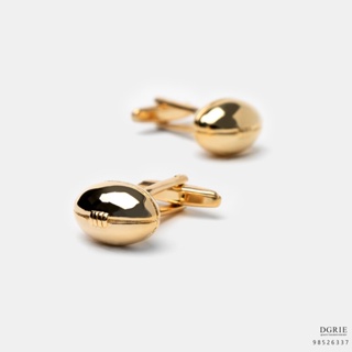 Rugby Ball Gold Cufflink-กระดุมข้อมือลูกรักบี้ทอง