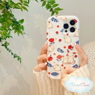 เคสโทรศัพท์มือถือซิลิโคน แบบนิ่ม ลายกระต่ายน่ารัก กันกระแทก สําหรับ iPhone 14 13 12 11 Pro Max