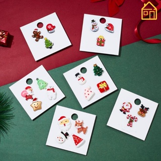ชุดเข็มกลัดอะคริลิค รูปซานตาคลอส กวางเอลก์ พร้อมการ์ดกระดาษ ของขวัญคริสต์มาส สําหรับผู้หญิง