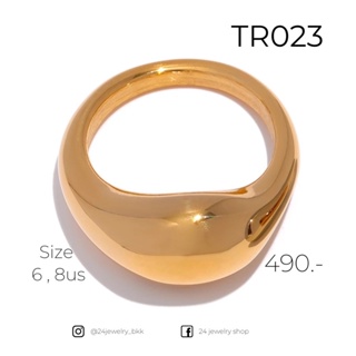 ใส่โค้ด ZZXY3 ลด 65.- (ขั้นต่ำ 500.-) แหวนแฟชั่น เครื่องประดับ 24jewelry รุ่น TR023 สแตนเลสแท้ชุบทอง18K ไม่ลอกไม่ดำ