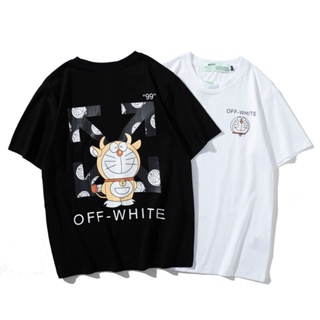 OFF WHITE T Shirt New Summer Soft Women Mens Fashion Logo Doraemon Print T-Shirts Avenue Simple Classic Oversize O Neck