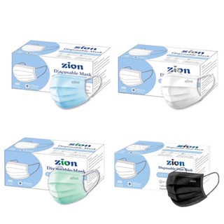 🔆Zion Disposable Mask 🍭หน้ากากอนามัยทางการแพทย์ แมสคุณภาพพรีเมียม ไม่เจ็บหู หนา 3 ชั้น 1 กล่อง 50 ชิ้น มีอย.