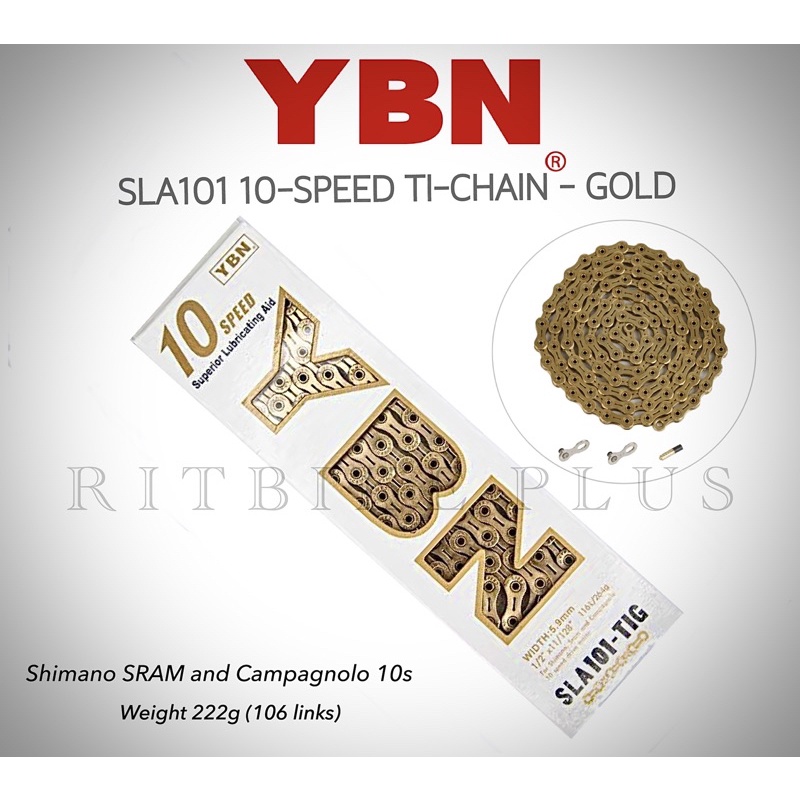 โซ่จักรยาน YBN SLA-101-TIG 10 speed รุ่น TOP หมุดกลวง น้ำหนักเบา ...