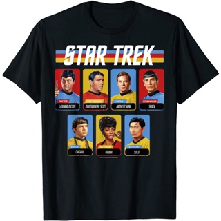 Adult Star Trek T-Shirt Original Series Crew Retro Rainbow Graphic T-Shirt