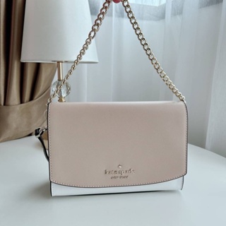 🎀 (สด-ผ่อน) กระเป๋าสะพายสีเบจ มีสายโซ่สั้น WKR00102 Kate Spade carson colorblock convertible crossbody