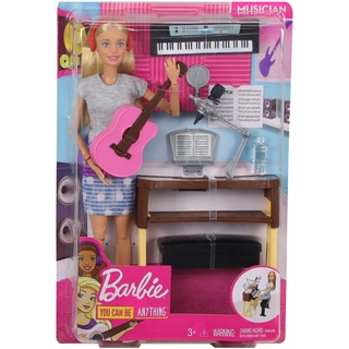 Barbie Musician Doll And Playset With Guitar, Keyboard & More FCP73 ตุ๊กตาบาร์บี้ พร้อมกีตาร์ คีย์บอร์ด และชุดเครื่องดนตรี FCP73