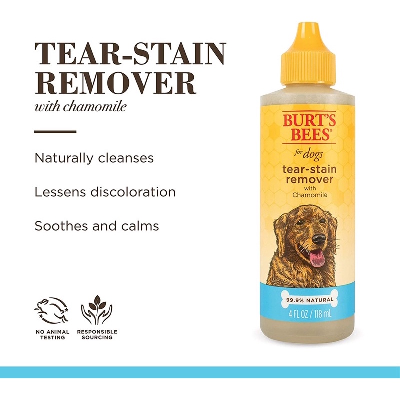 น้ำยาทำความสะอาดคราบน้ำตาสุนัข-burt-s-bees-tear-stain-remover-with-chamomile-ขนาด-118-ml