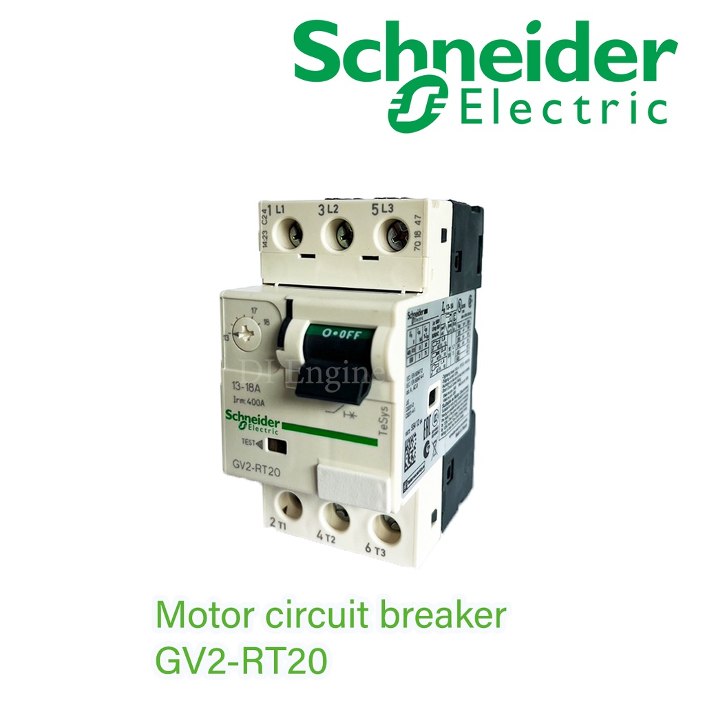 Motor circuit breaker เซอร์กิตเบรกเกอร์มอเตอร์ GV2-RT20 13-18A ยี่ห้อ ...