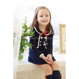 DT-028 ชุดกระโปรงเด็กสีน้ำเงิน Size-120 (5-6Y)