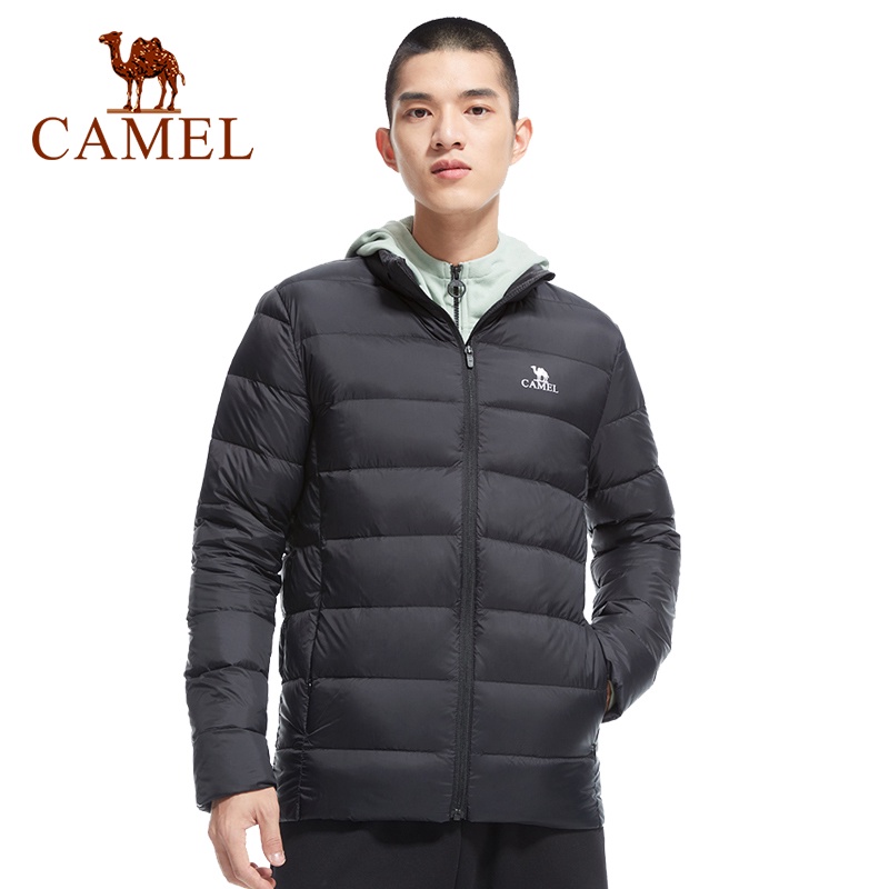 camel-ผู้ชาย-กีฬา-น้ําหนักเบา-เสื้อแจ็คเก็ต-คอปกตั้ง-เสื้อวอร์ม-สบาย-ๆ