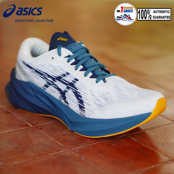 [ NEW] Asics รุ่น Novablast 3 1011B458-100 สี White/ deep ocean , FF ...