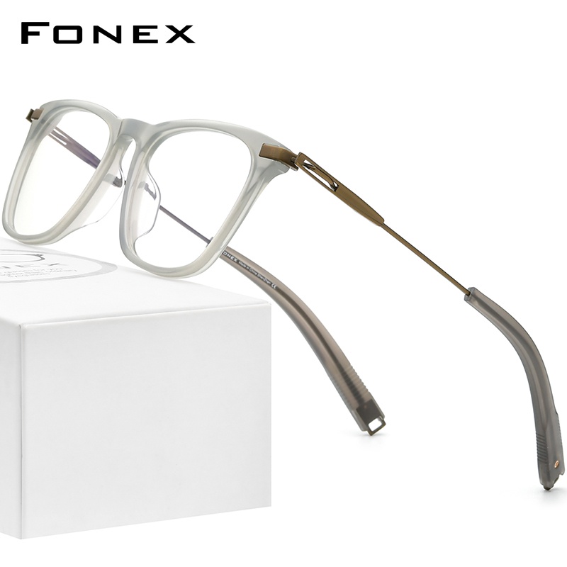 fonex-acetate-กรอบแว่นตาไทเทเนียม-ทรงสี่เหลี่ยม-สไตล์วินเทจ-สําหรับผู้ชาย-f85703