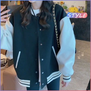 STYLE 🔥พร้อมส่ง🔥2377* ชุดเบสบอลขนแกะผู้หญิงฤดูหนาว ins อินเทรนด์เวอร์ชั่นเกาหลีเสื้อแจ็คเก็ตทั้งหมด BF ลมขี้เกียจคู่รัก