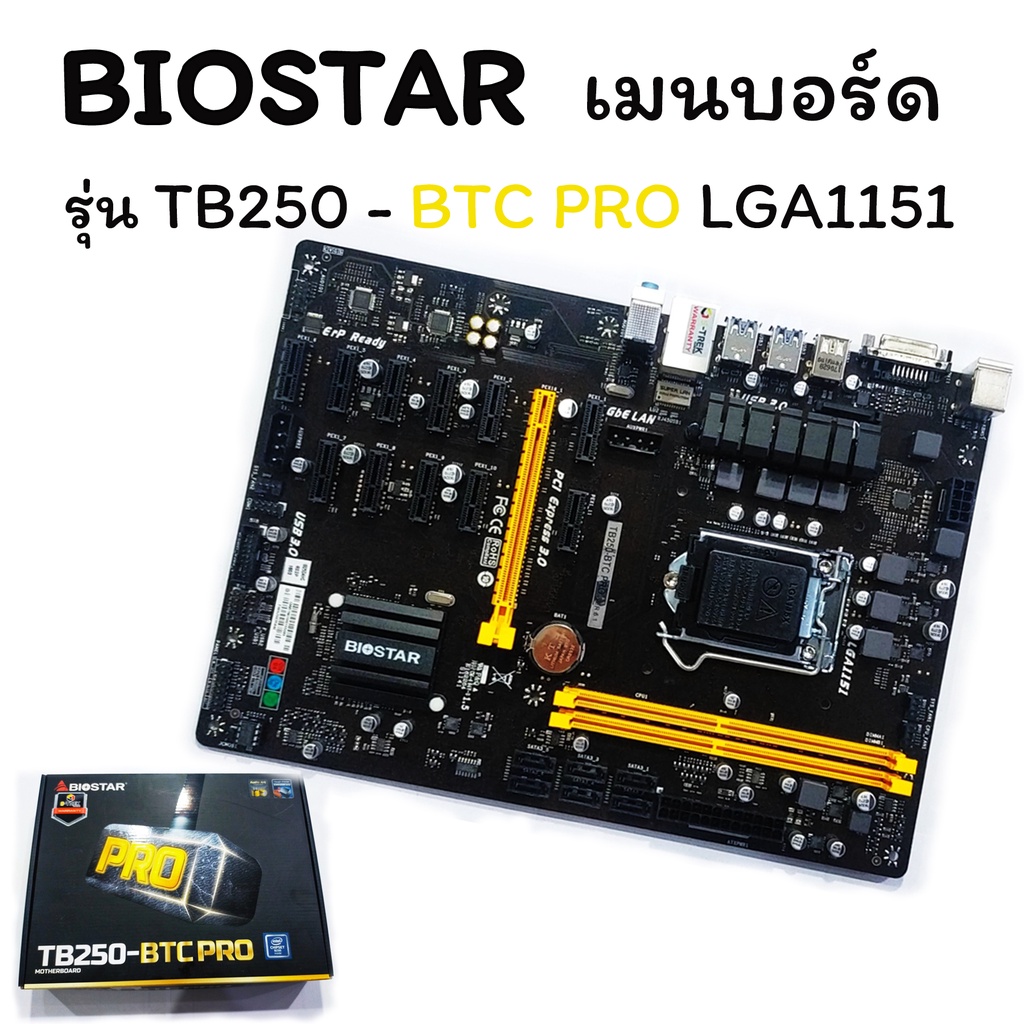 BIOSTAR เมนบอร์ด รุ่น TB250 - BTC PRO LGA1151(มือสอง) มีสินค้าพร้อมส่งจ้า |  Shopee Thailand