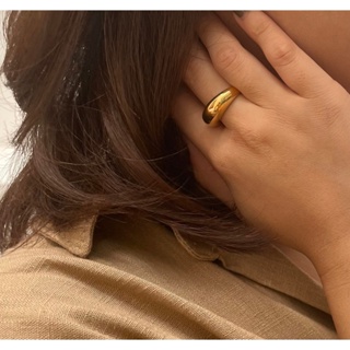 𝐴𝑆𝐻𝐼𝑅𝐴 (18k gold plated) แหวนมินิมอล แหวนแฟชั่น แหวนแฟชั่นผู้หญิง แหวนเกาหลี Unisex High polished classic dome ring